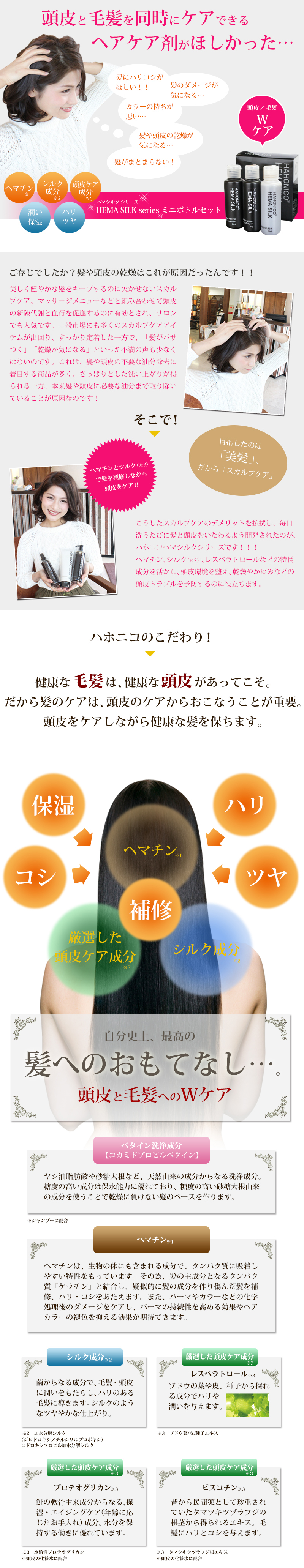 ハホニコヘマシルクミニボトルセット
