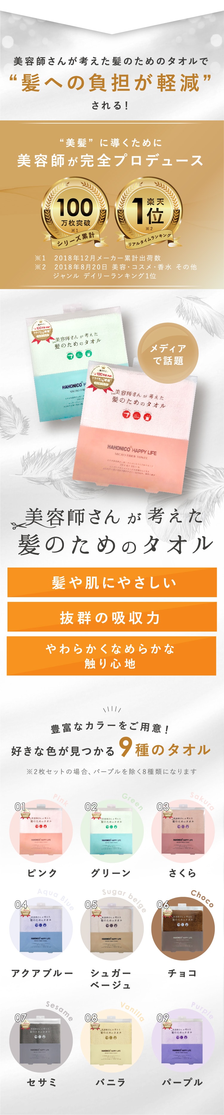 美容師さんが考えた髪のためのタオル